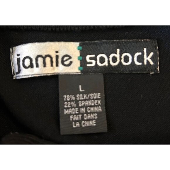 Jamie Sadock Sweater Top Women Large Black Mock Turtleneck Embroidery - Picture 4 of 7